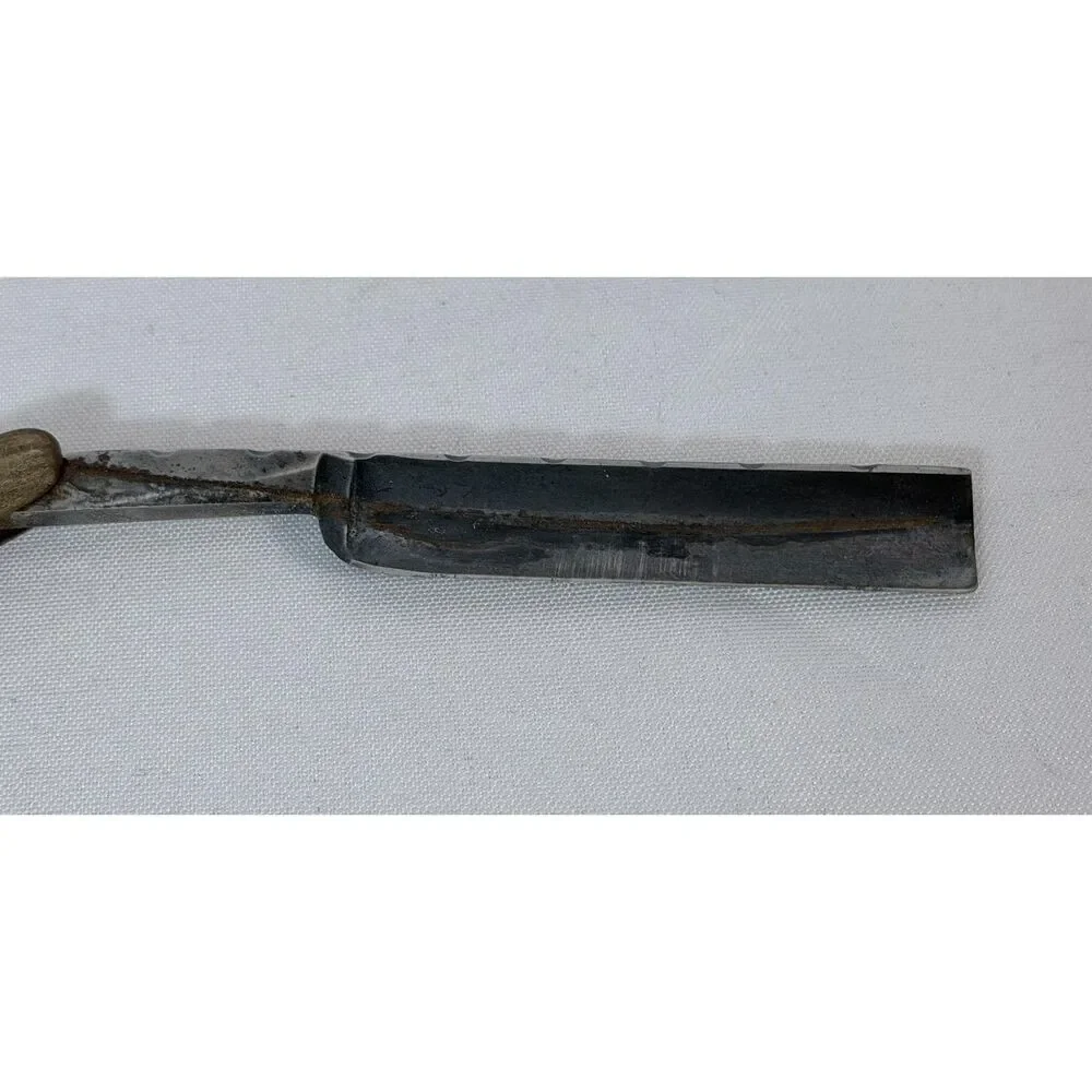 Antique Simmons Keen Kutter Straight Edge Razor Barber Men Wood Handle 3